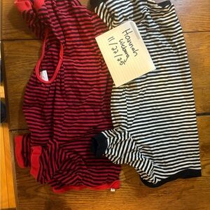 Striped Dog Onesie - Red and Black stripes